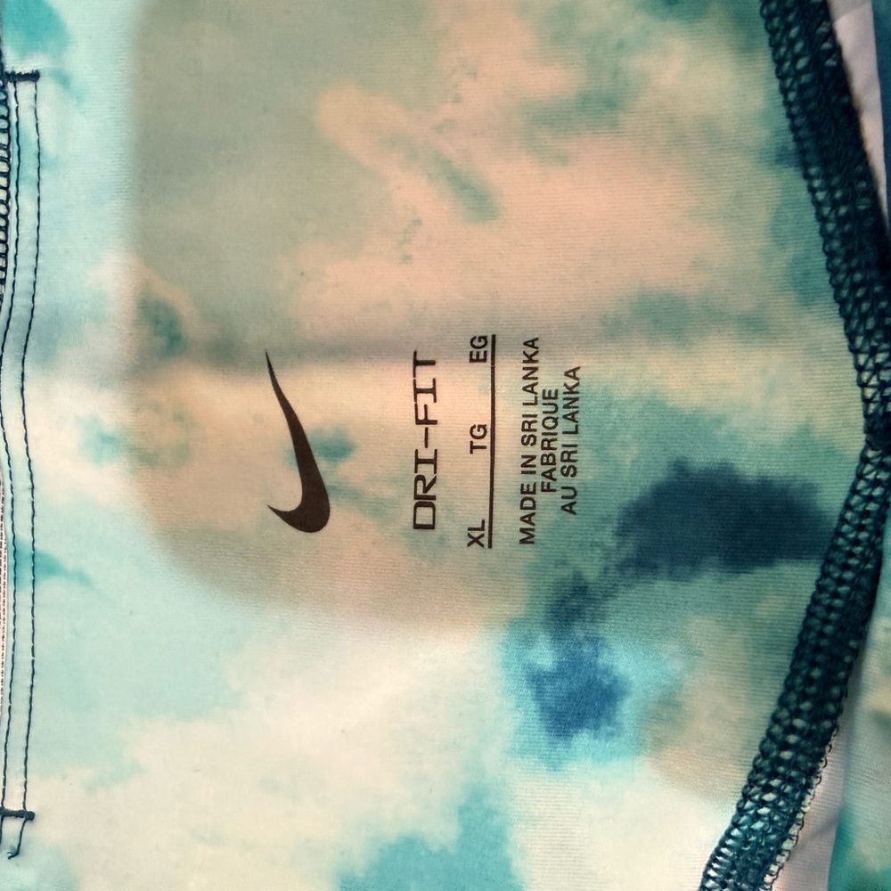 Nike Women's Aqua and White Tie-Dye Bike Shorts - Picture 4 of 4
